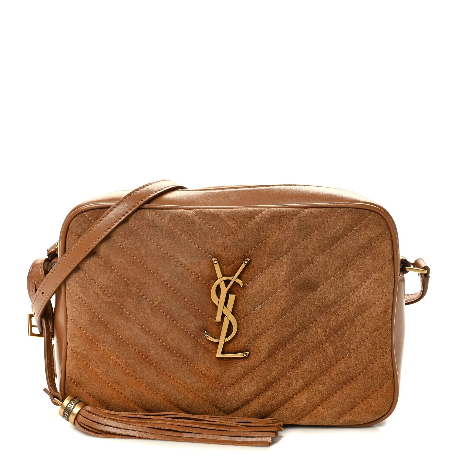 Suede Matelasse Monogram Lou Camera Bag Cinnamon | FASHIONPHILE (US)
