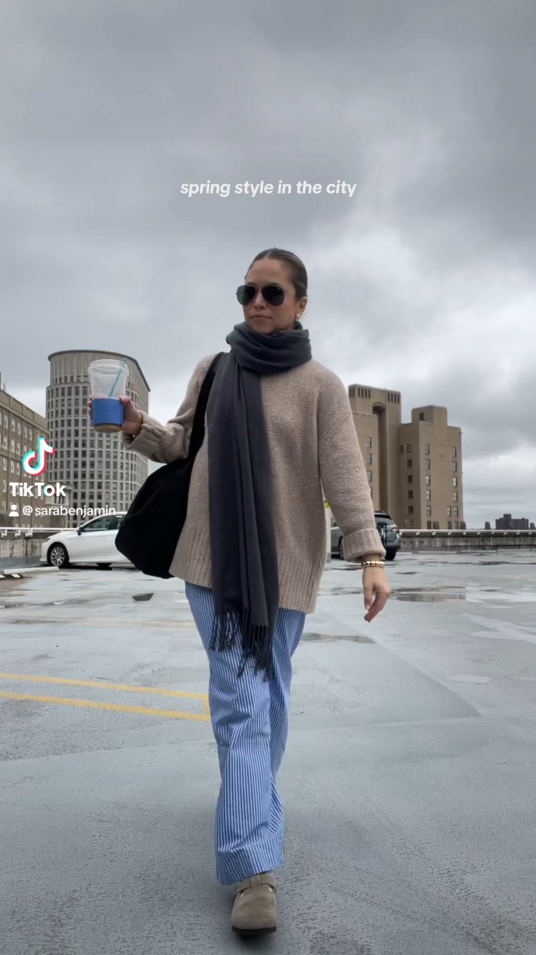 Spring outfit / Boxer Pants / Blue Striped Pants

Pants :xs
Sweater: Zara (older) Linked quality sweaters I personally would buy insteadd

Scarf: madewell

Earrings 

Bag: perfect for work / gym everything

Birks: narrow fit/ size 37. I normally wear size 7. sometimes 6.5. Normally wear a 36 in the birk sandals 

