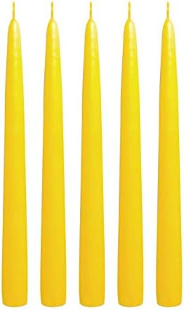 Yellow Taper Candles 10 Inch Tall - Elegant - Premium Quality - Dripless Smokeless - Hand-Dipped ... | Amazon (US)