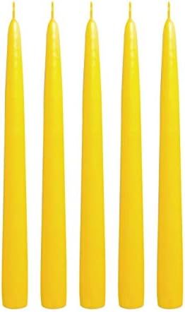 Yellow Taper Candles 10 Inch Tall - Elegant - Premium Quality - Dripless Smokeless - Hand-Dipped ... | Amazon (US)