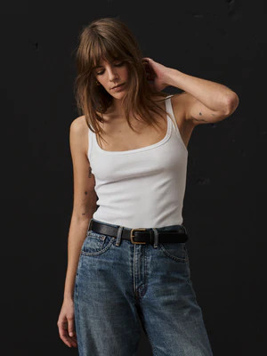 White Surplus Rib Scoop Neck Tank - Buck Mason- Modern American Classics | Buck Mason