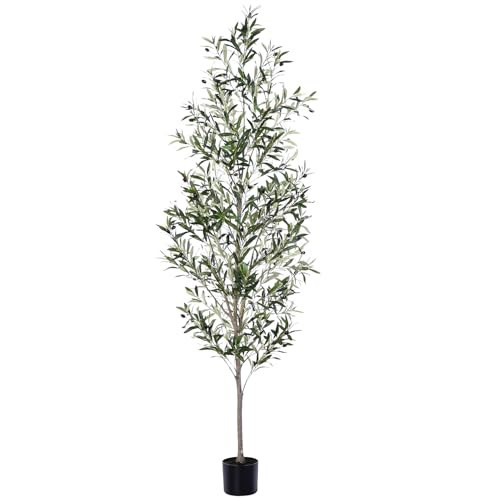 Jocoevol Olive Tree, 7FT Artificial Indoor Tall Faux Olive Trees w/Planter & Natural Wood Trunk and Lifelike Fruits, Fake Olive Artificial Tree for Home Office Decor | Amazon (US)