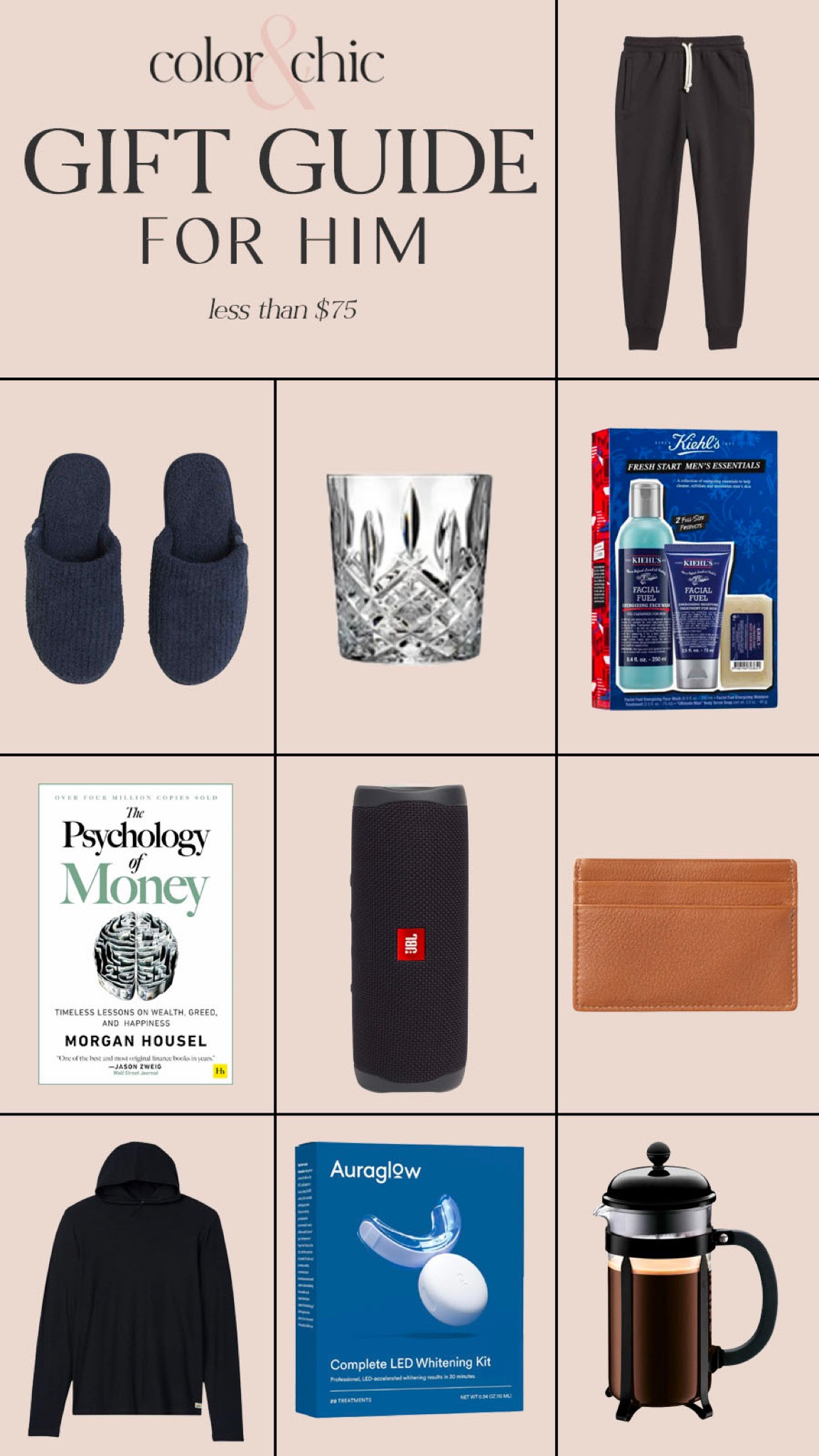 Holiday gift guide for him! All items less than $75 and would make great holiday gifts! Including speaker, slippers, whiskey glasses and more 

#LTKGiftGuide #LTKmens #LTKHoliday