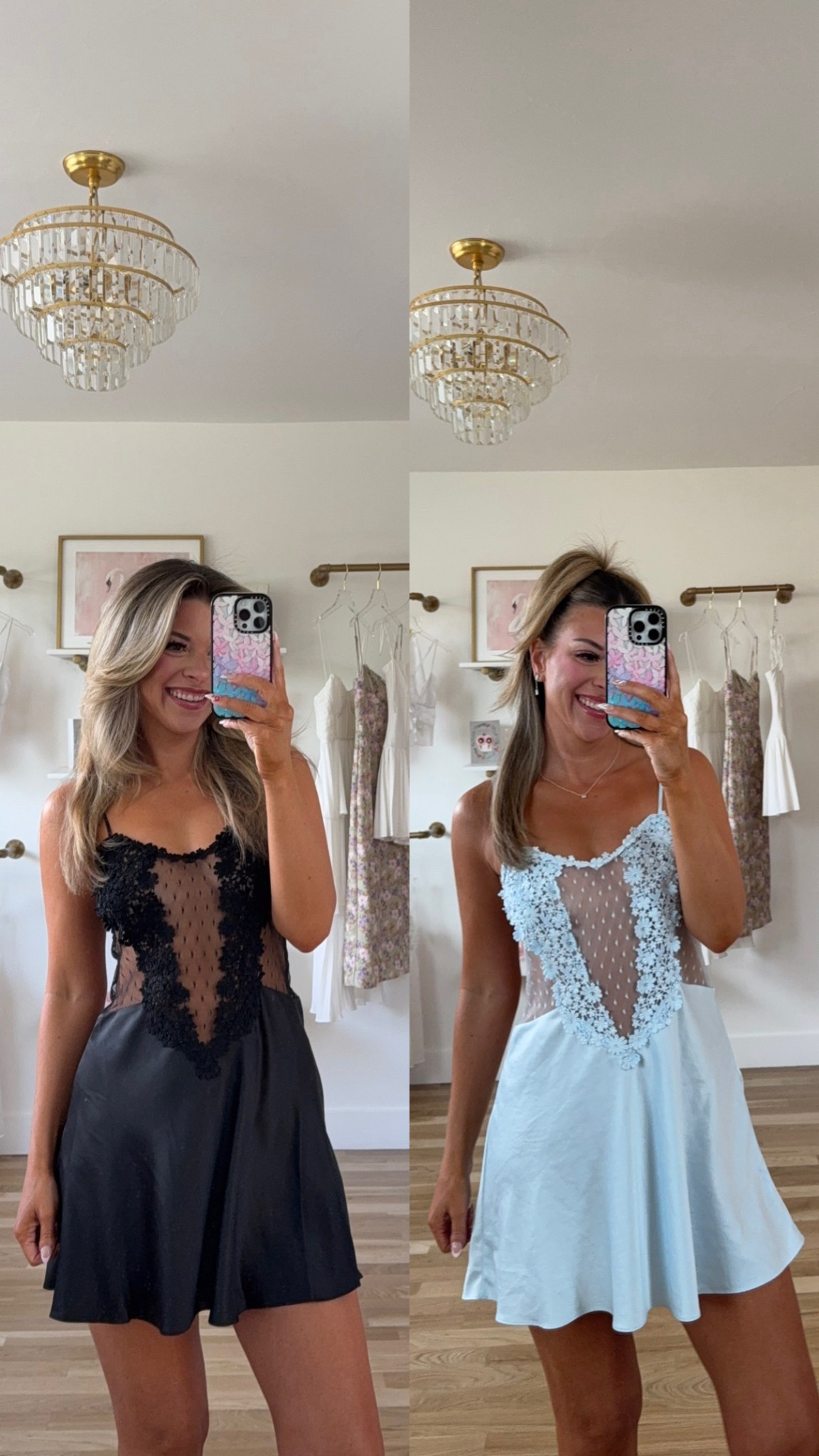 Lace chemise satin sleep dress lingerie sleepwear 

Wearing smalls  