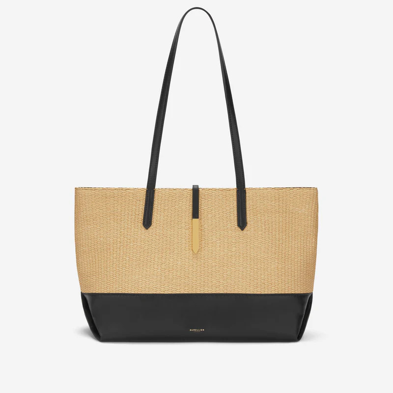 The Tokyo Tote | Warm Raffia & Black Smooth | DeMellier | DeMellier