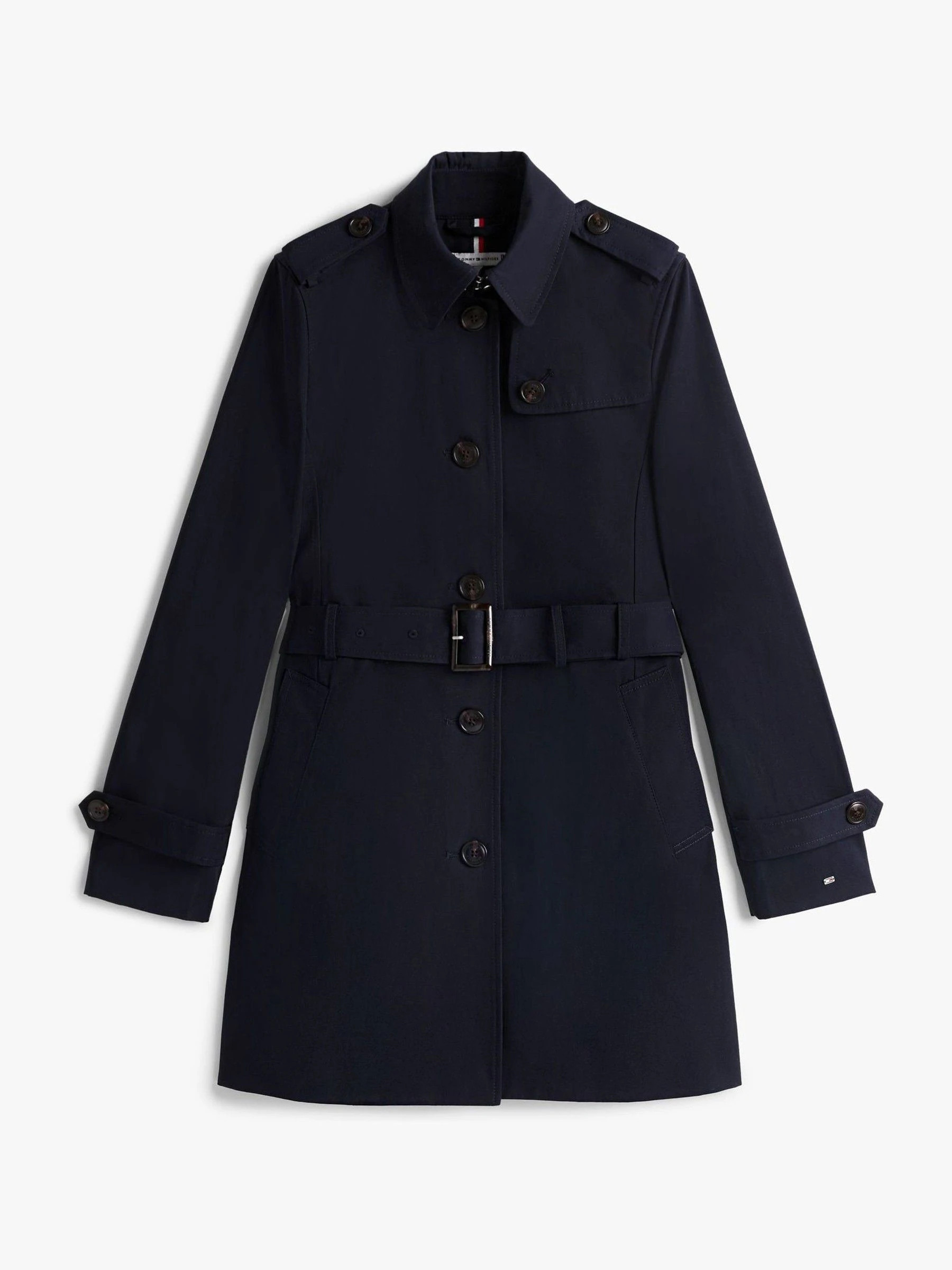 Tommy Hilfiger Tommy Hilfiger Navy Blue Heritage Single Breasted 100% Cotton Trench Coat | Next EU
