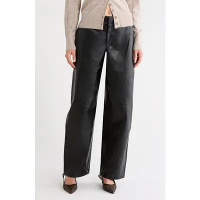 WAYF Orlena Faux Leather Pants in Black at Nordstrom, Size Small | Nordstrom