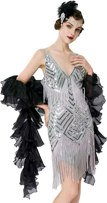 BABEYOND Chandelle Boa Scarf 1920s Flapper Accessories Gatsby Costume | Amazon (US)
