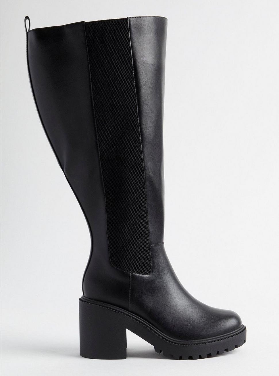 Lug Sole Chelsea Knee Boot (WW) | Torrid (US & Canada)