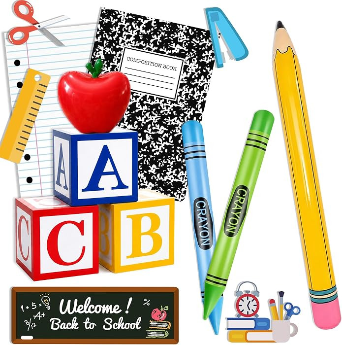 TOAPER 14PCS Giant Back to School Decorations – Welcome Back to School Party Supplies, Giant Decor for First Day of School Classroom Decor | Amazon (US)