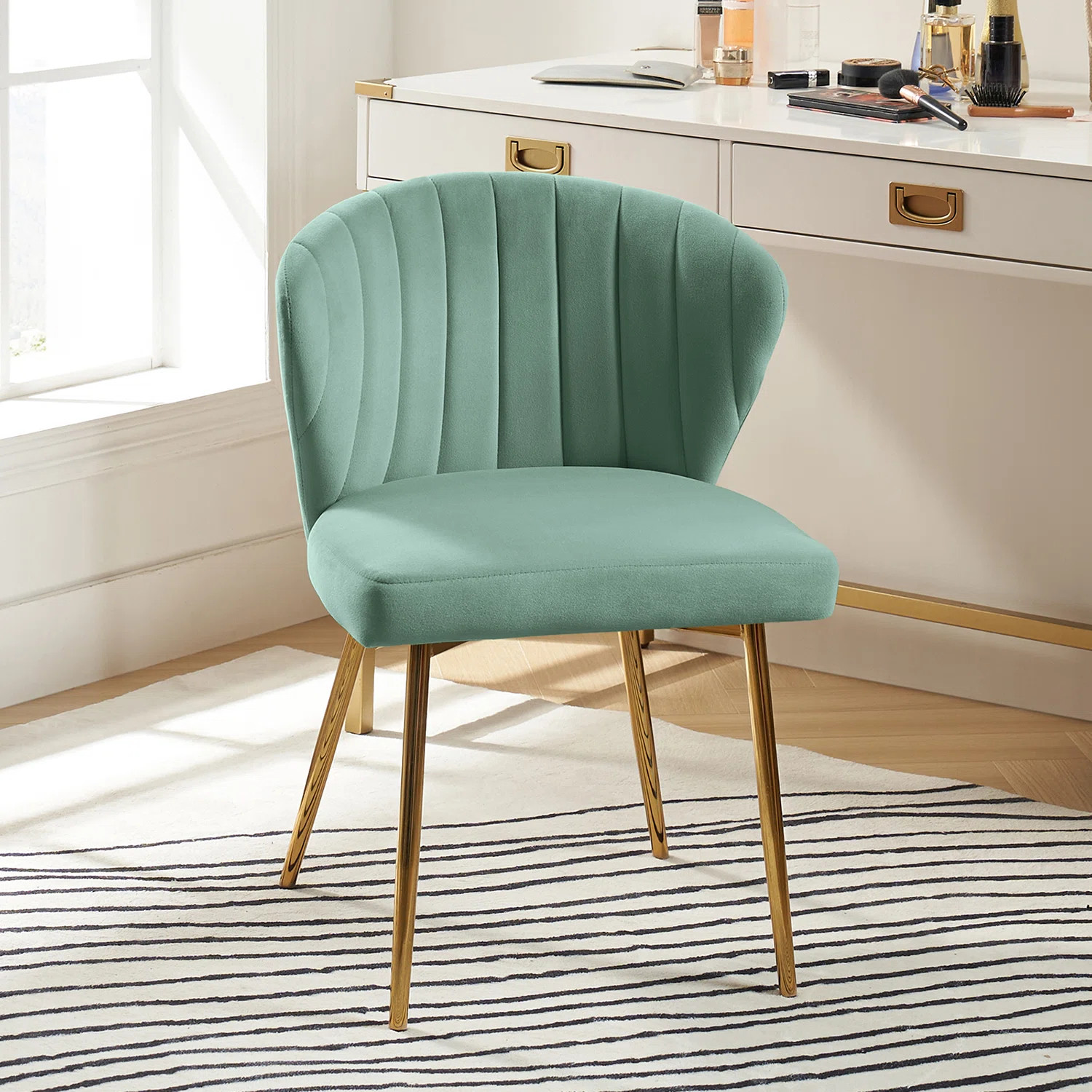 Euclid 29"H Modern Velvet Accent Chair with Tufted Back | Wayfair North America
