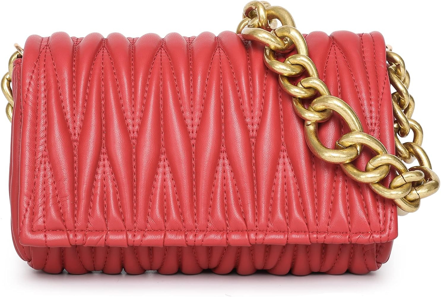 Montana West Quilted Purse for Women Chunky Chain Purses Small Shoulder Bag and Handbags | Amazon (US)