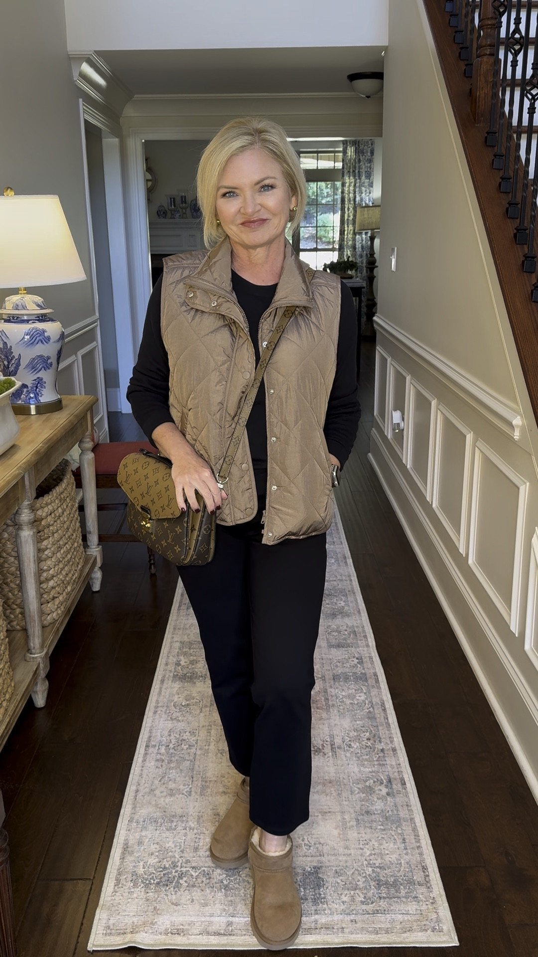 Athleisure outfits that aren't leggings! That's what I'm leaning more into these days. The ponte knit pants from Quince are a great alternative!  A lightweight sweater and puffer vest plus cozy Uggs round out the look. 

I'm wearing the Quince pants in Medium, sweater and vest in Small  

#quince
#ugg
#bananarepublicfactory
#athleisure
#casualoutfits
#falloutfits


#LTKVideo #LTKActive #LTKStyleTip