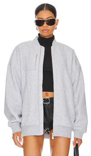 Jaida Bomber Jacket in Heather Grey | Revolve Clothing (Global)