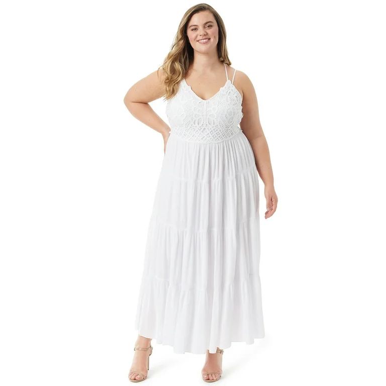 Jessica Simpson Women's Plus Size Iris Crochet Cami Dress | Walmart (US)