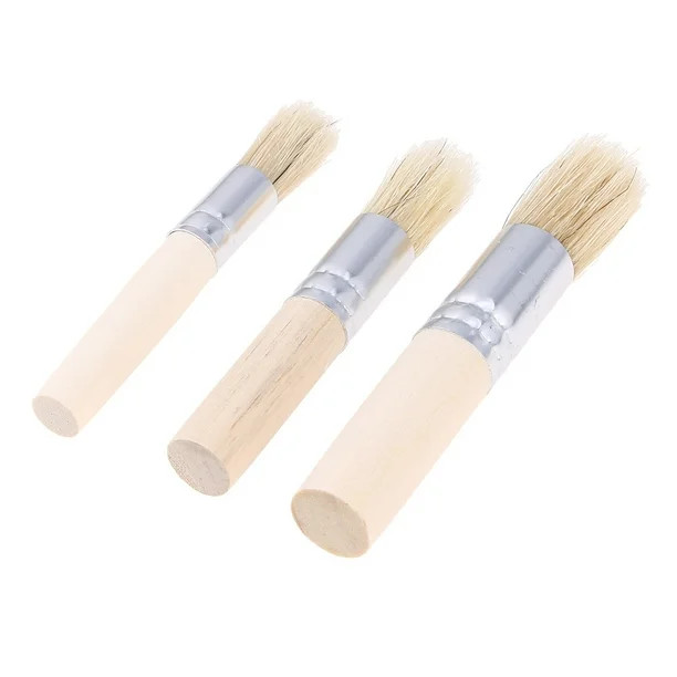 Etereauty 3 Pcs Stencil Brush Pig Mane Hollow Painting Brush Oil Acrylic Painting Supplies | Walmart (US)