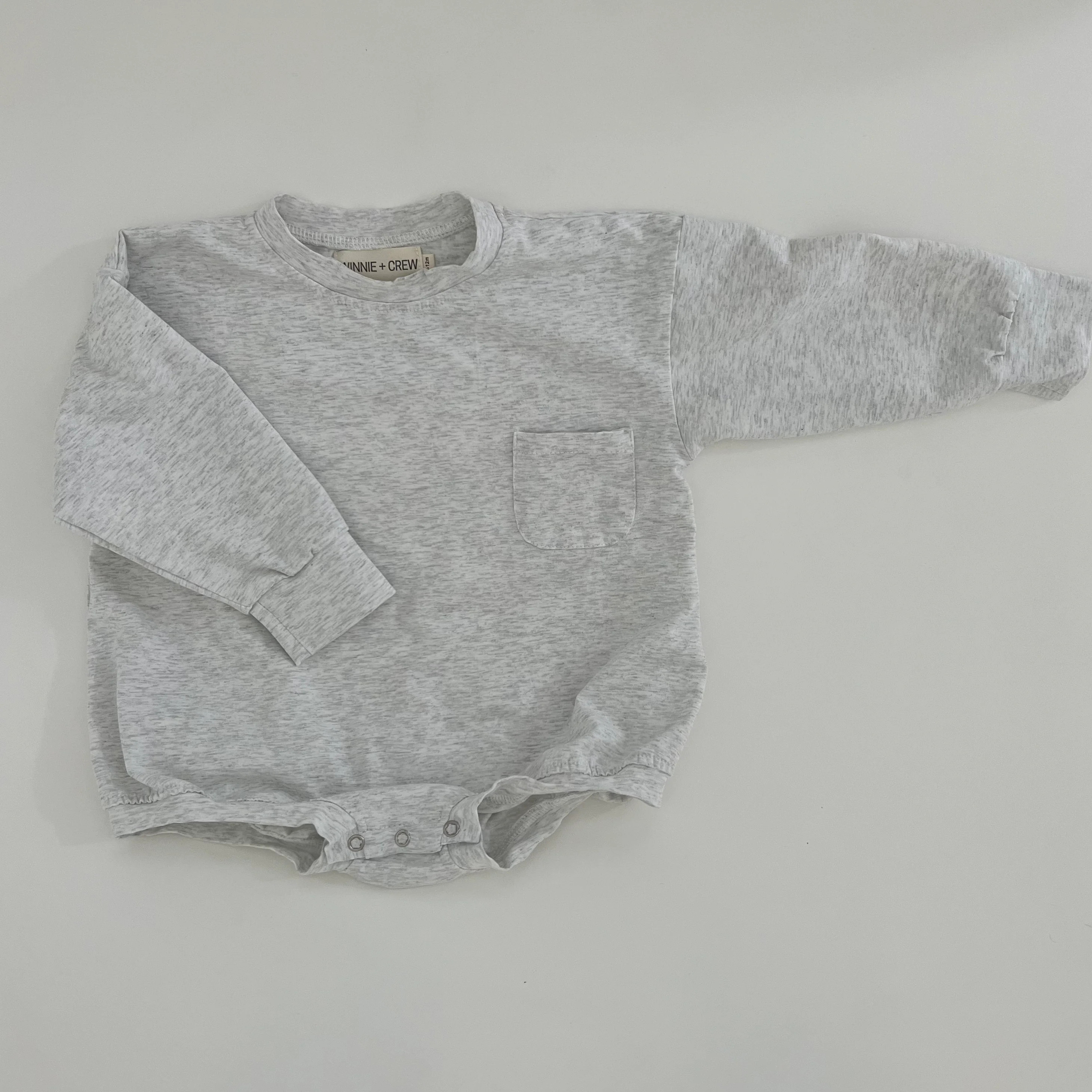 Ezra Waffle Romper in Light Grey | Winnie and Crew