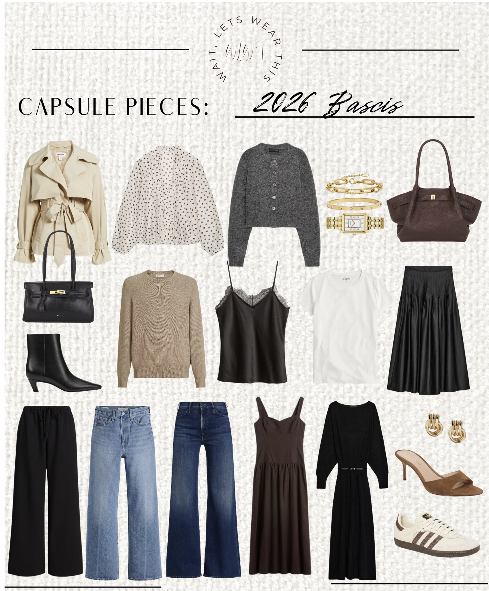 Capsule basics for 2026! Polished pieces that make it easy to look styled without overthinking. Every piece layers, mixes, and styles effortlessly so getting dressed feels simple, chic, and stress-free. simplicity, rather than trends.

#LTKOver40 #LTKFindsUnder100 #LTKootd