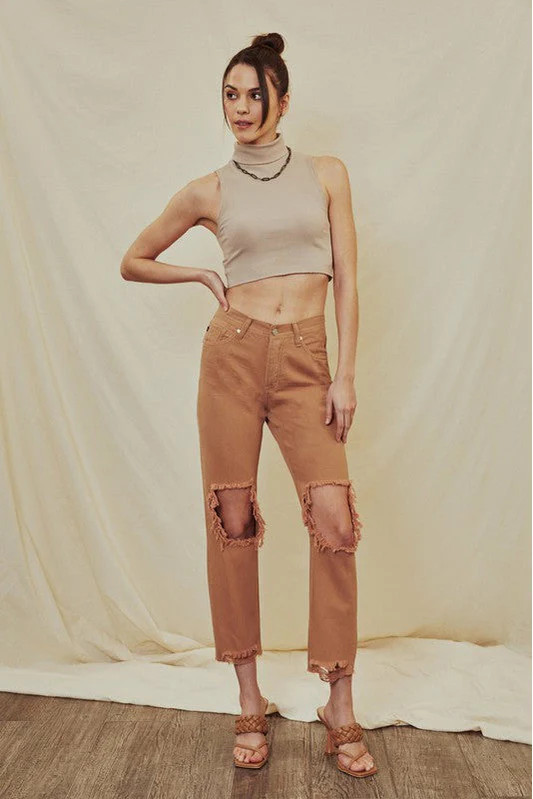 Nora Distressed Hem Denim | Indigo Closet 