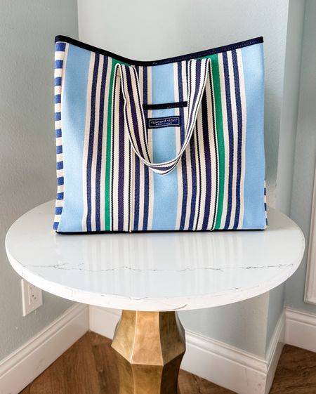 Vineyard Vines Summer striped canvas tote perfect for the beach, pool, or plane! I’ve linked a similar tote.

#LTKitbag #LTKswim #LTKtravel
