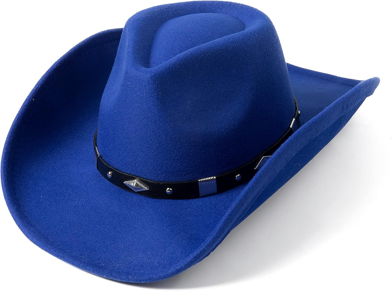 Lanzom Women Men Classic Felt Wide Brim Western Cowboy Cowgirl Hat with Belt Buckle Fit Size 6 8/... | Amazon (US)