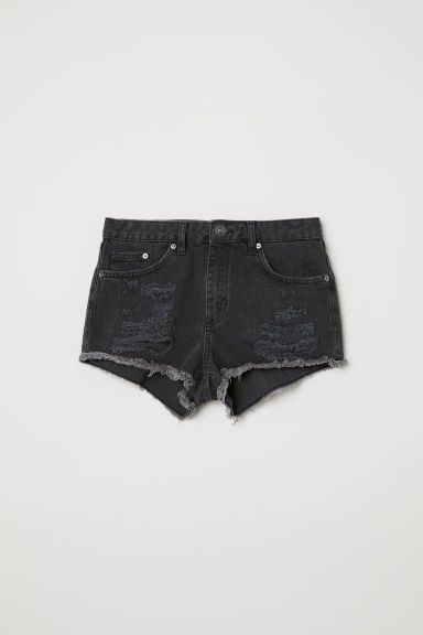 H & M - Denim Shorts Skinny Regular - Gray | H&M (US)