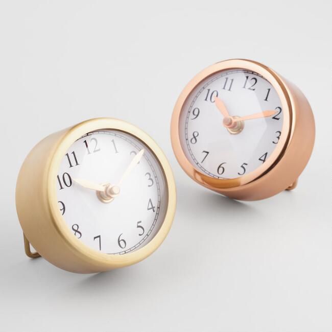 Small Round Gold Clocks Set of 2 | World Market