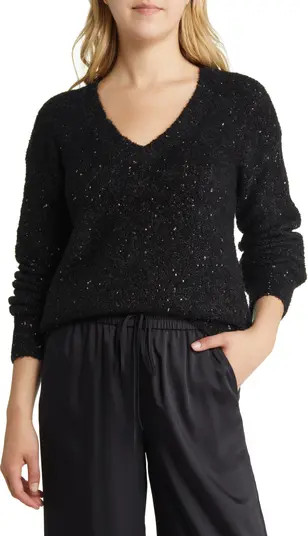 Metallic V-Neck Sweater | Nordstrom