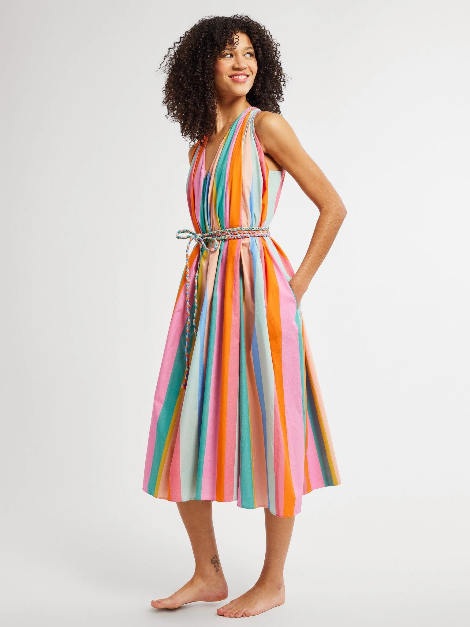 Marilyn Dress in Confetti Stripe | Mille