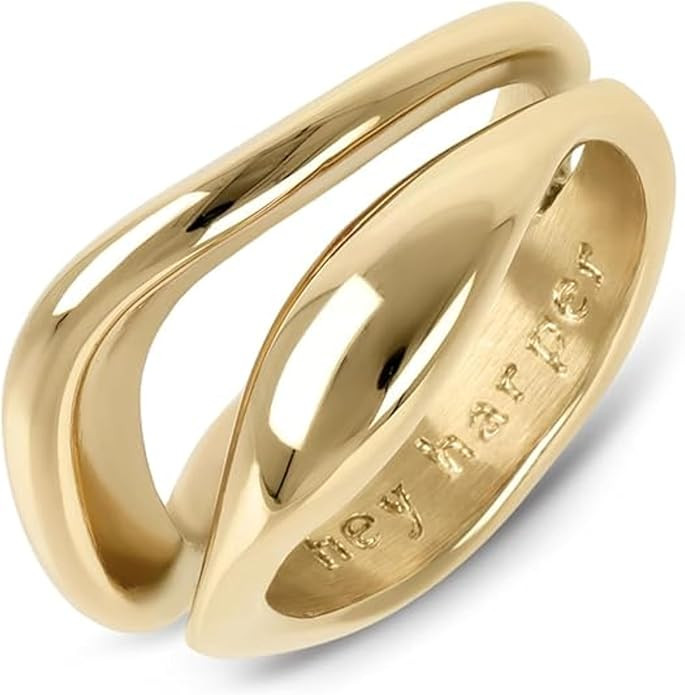 Gold Ring for Women Marbella Ring - Trendy 14K PVD Cross Ring - Gold Plated Stacking Waterproof &... | Amazon (US)