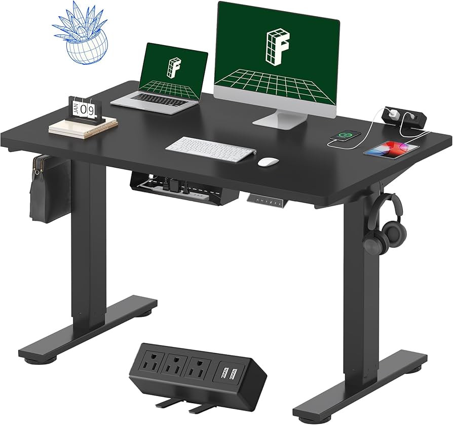 FLEXISPOT EN2 Whole-Piece Standing Desk with Clamp Power Strip, 48 x 30 Electric Stand Up Height ... | Amazon (US)