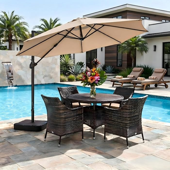 10ft Large Cantilever Offset Umbrellas for Patio with Base Included | Amazon (US)