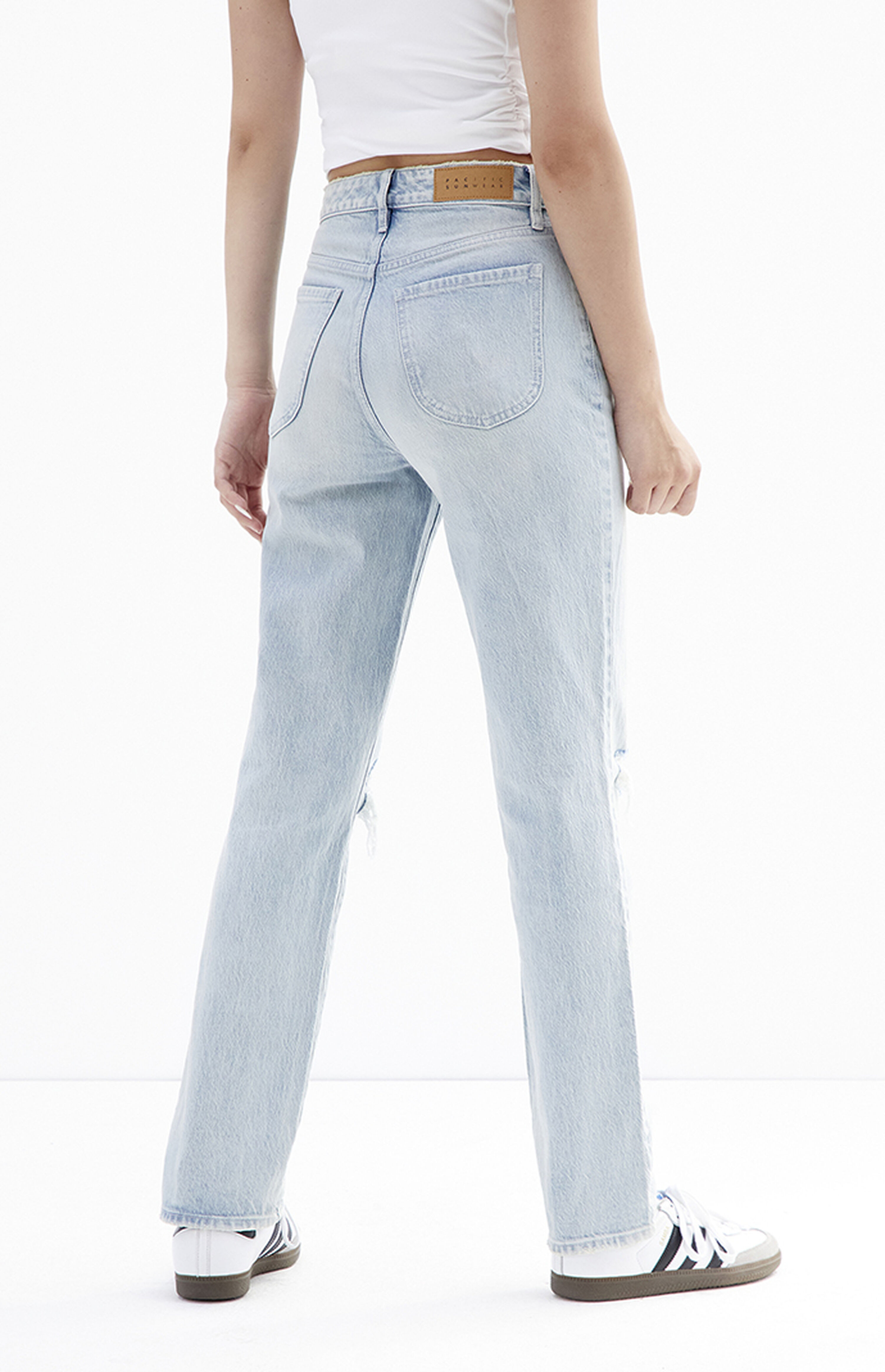 PacSun Eco Light Blue Distressed Dad Jeans | PacSun