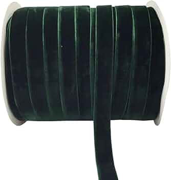 10 Yards Velvet Ribbon Spool (Dark Green, 5/8") | Amazon (US)
