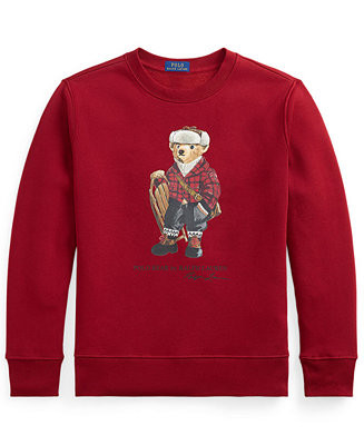 Boys' 8-20 Polo Bear Fleece Crewneck Sweatshirt | Macy's
