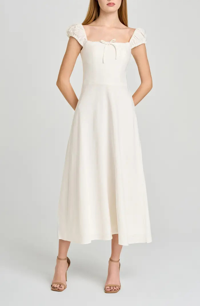 Carina Cap Sleeve Linen Blend Maxi Dress | Nordstrom