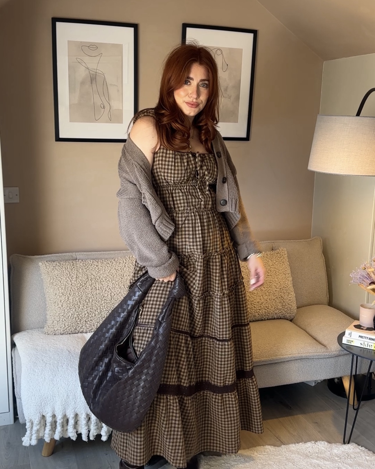 Love a dress I can wear multiple ways 🤎

Wearing the dress in a size 10, it’s says it’s a midi dress I’d call it Midaxi and I’m 5’6/7 so just above average height. 

1st fit - cardi is old primark but found an alternative 
2nd - boots are asos and cardi is old Zara 
3rd - jacket is allsaints 