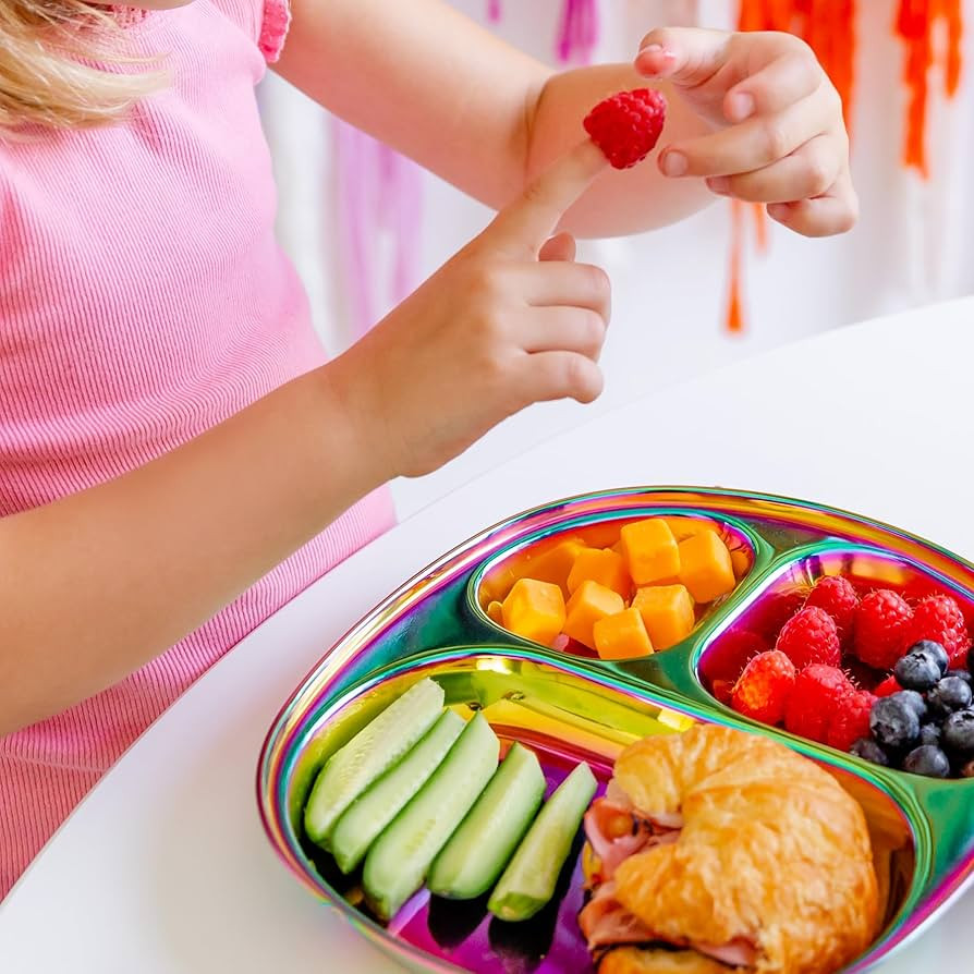 Ahimsa Stainless Steel Kids Plate, Pediatrician Designed Divided Toddler & Baby Plates, Non Toxic... | Amazon (US)