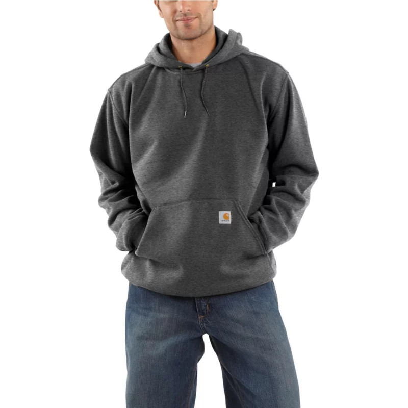 Carhartt Men's Midweight Hooded Pullover Sweatshirt Carbon Heather, X-Large - Men's Longsleeve Work Shirts at Academy Sports | Academy Sports + Outdoors