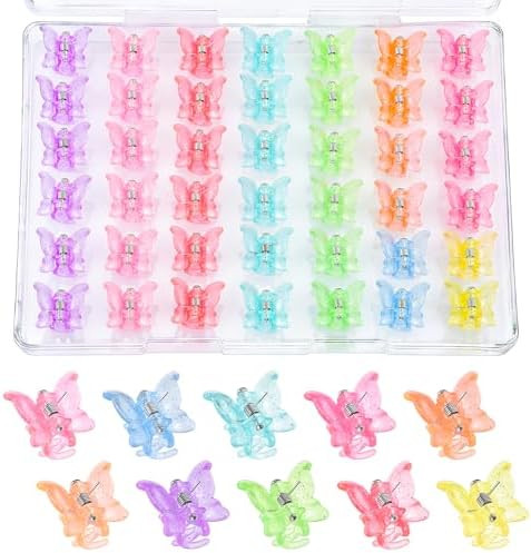 80Pcs Butterfly Hair Clips for Girls, 0.6Inch Mini Hair Clips In 10 Colors - 90s outfits for wome... | Amazon (US)