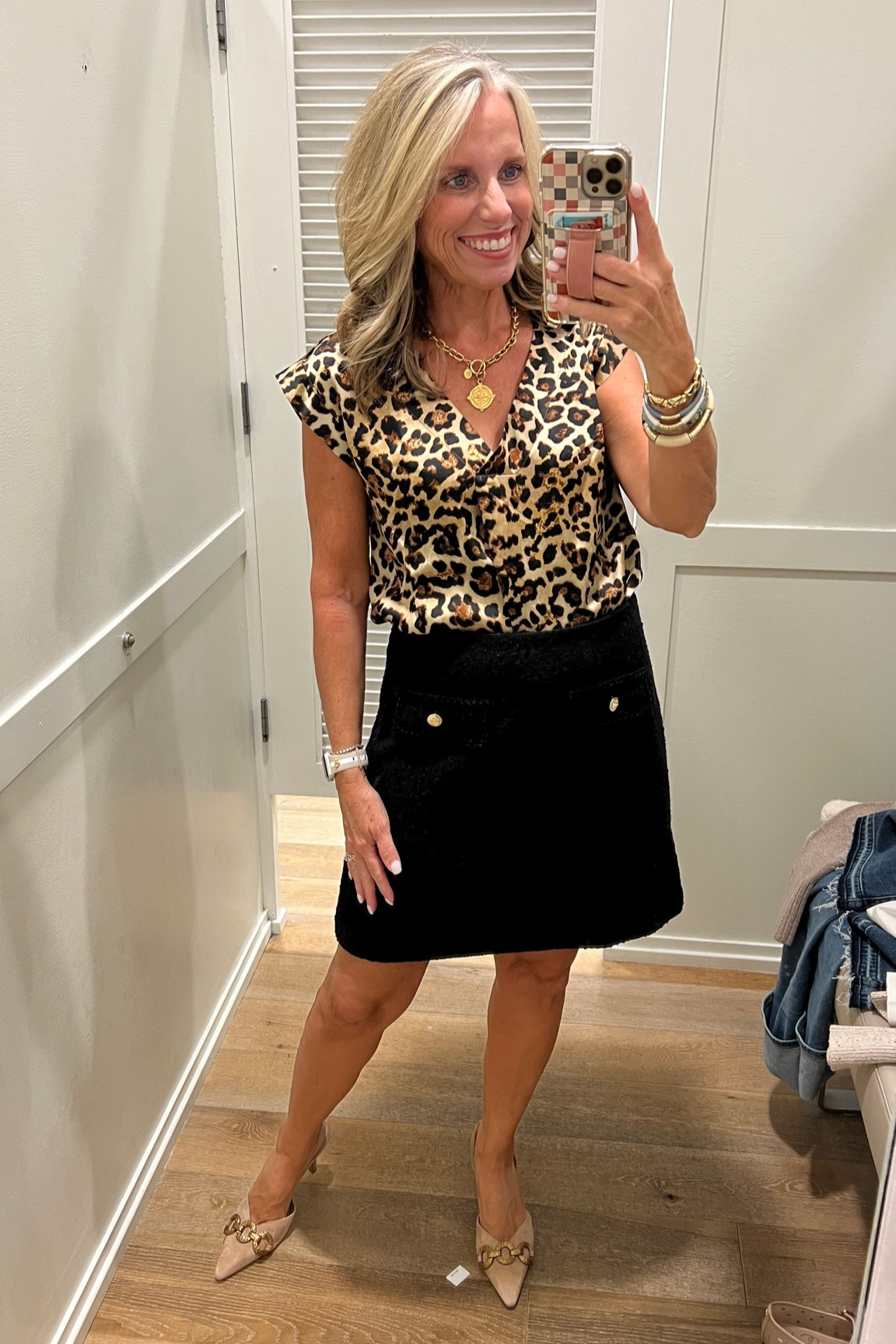 One of my favorite looks from Loft for fall. Leopard is trending and details like gold buttons. 
Wearing XS/4 

#LTKOver40 #LTKWorkwear #LTKFindsUnder100