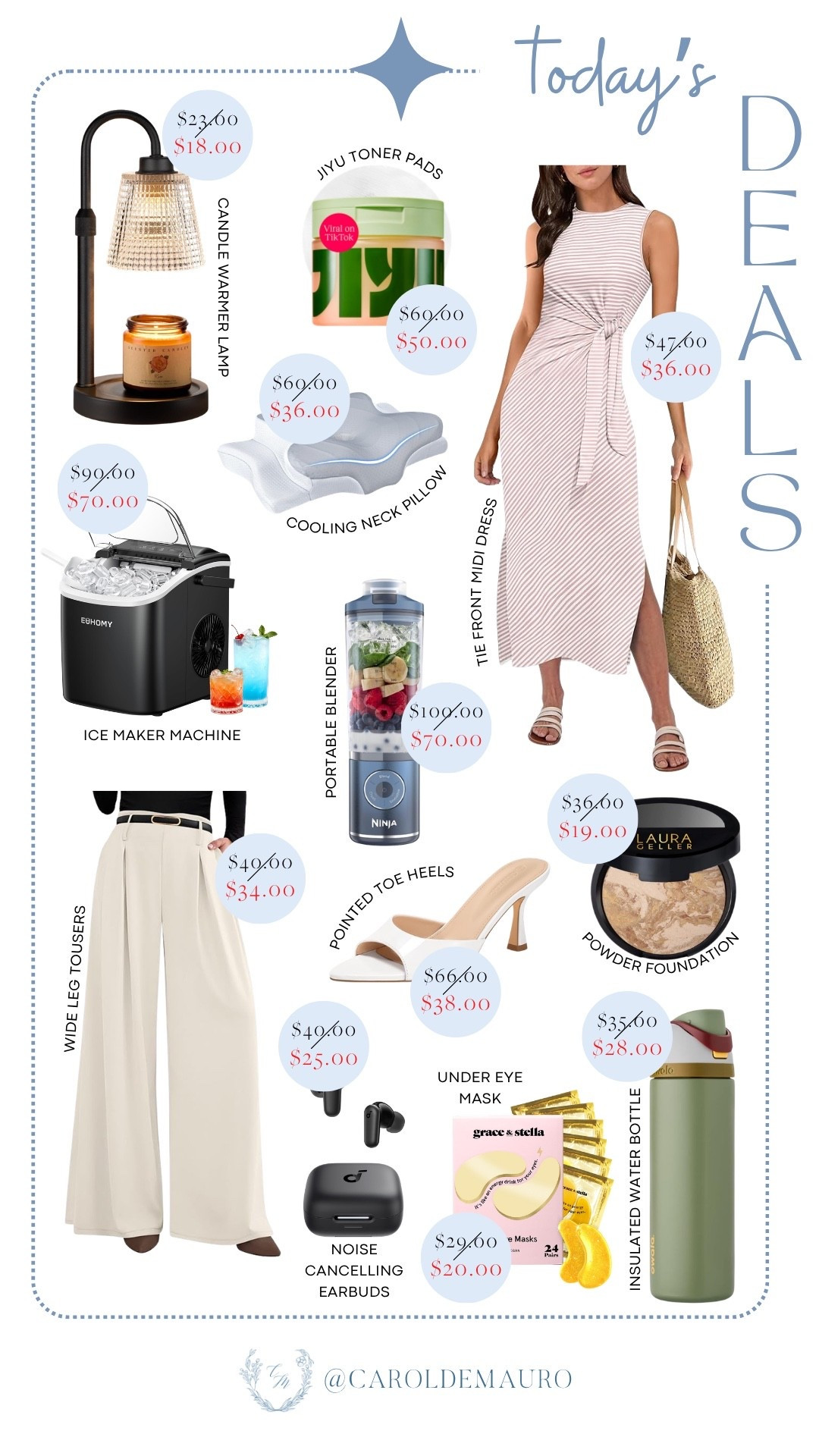 You'll love today's variety of lifestyle and home essentials: from an ice maker machine and portable blender, to a soothing candle warmer lamp! You can also elevate your look with chic fashion and beauty finds, such as the tie-front midi dress, wide-leg trousers, and refreshing under-eye masks.

amazon finds, spring fashion, home decor, beauty reco, electronic gadgets, kitchen appliances, self care essentials, everyday must have

#LTKSaleAlert #LTKootd #LTKHome