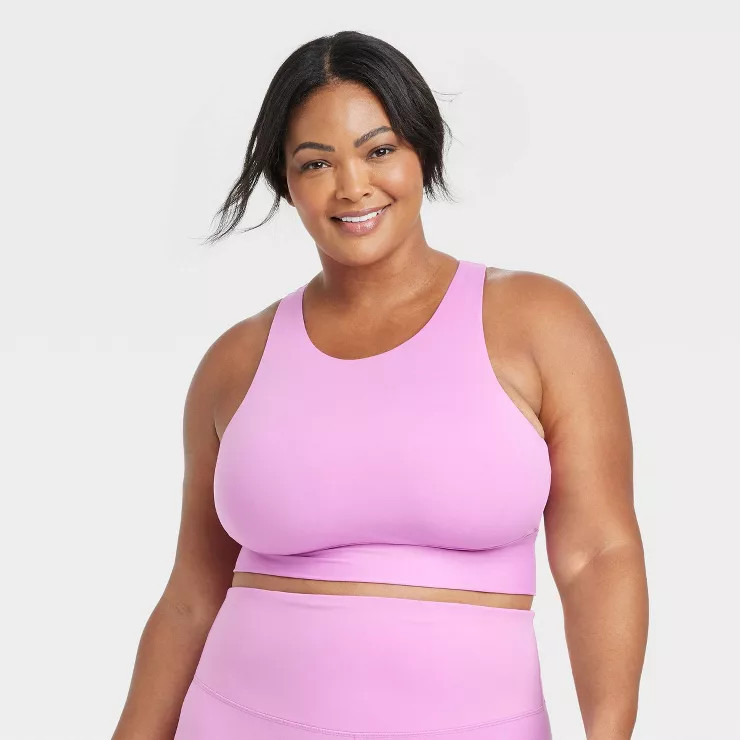 Women's Light Support Brushed Sculpt High-Neck Sports Bra - All in Motion™ | Target