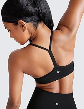 CRZ YOGA Butterluxe Y Back Sports Bras for Women - Padded Racerback Low Impact Spaghetti Thin Str... | Amazon (US)