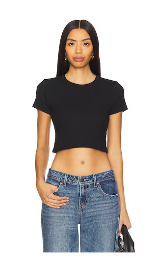 Kelly Crop Slim Fit Tee in Black | Revolve Clothing (Global)