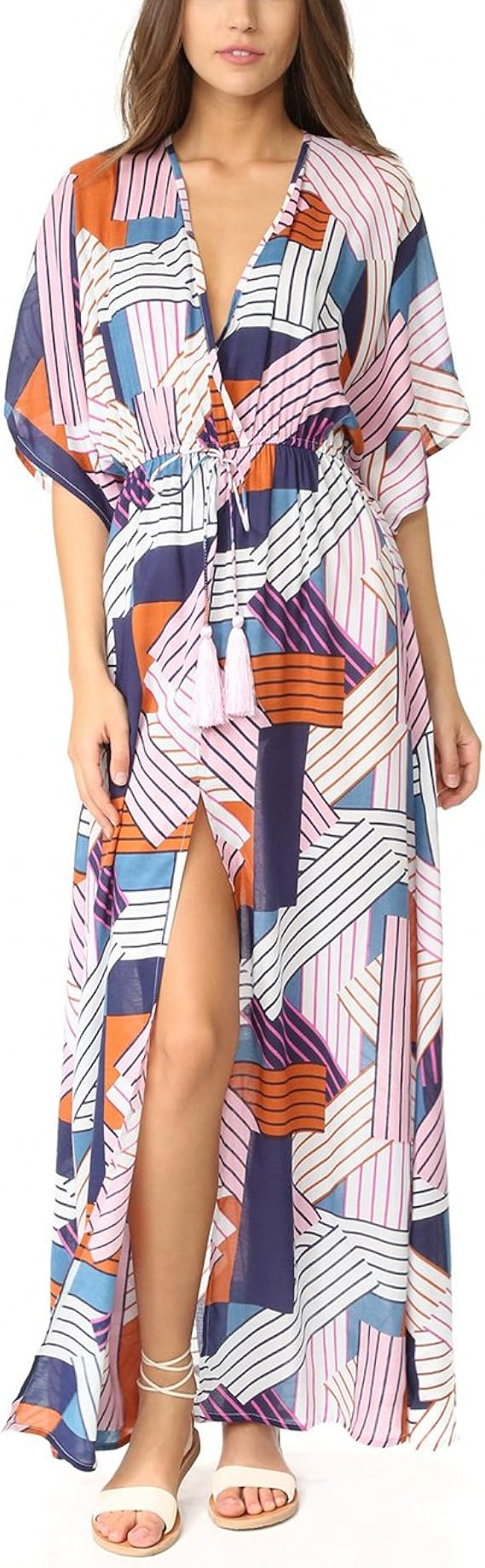 Bsubseach Women Beachwear Turkish Kaftans Long Swimsuit Cover up Caftan Beach Dress | Amazon (US)