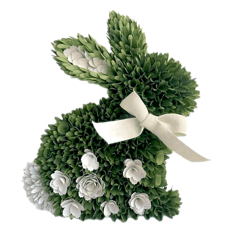 Floral Boxwood Easter Bunny, 17x22 | At Home
