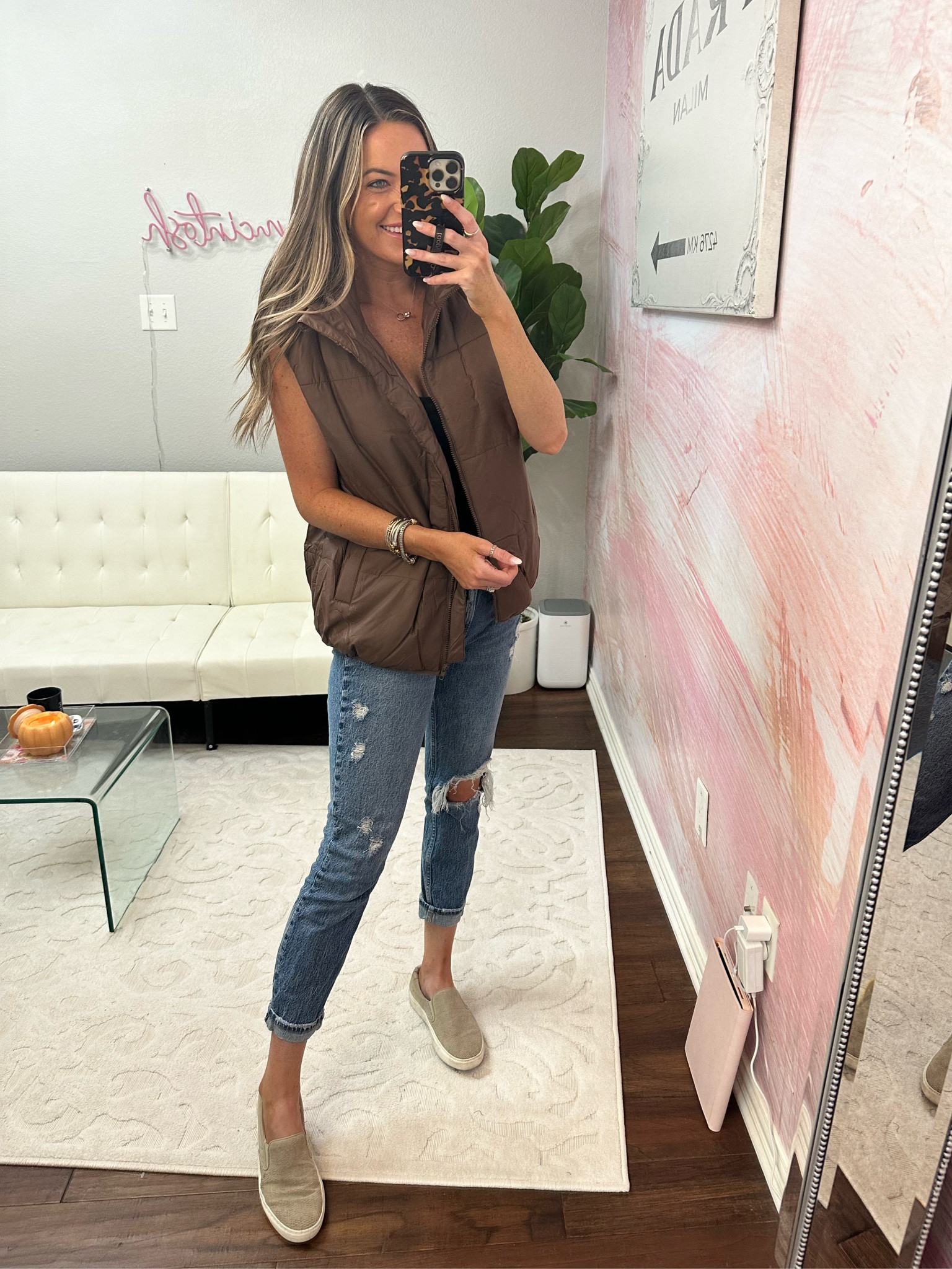 This oversized puffer vest is AMAZING! Such good quality and on sale 30% off today! Wearing small! Such a cute fall outfit for transition weather 

#LTKSeasonal #LTKstyletip #LTKSale