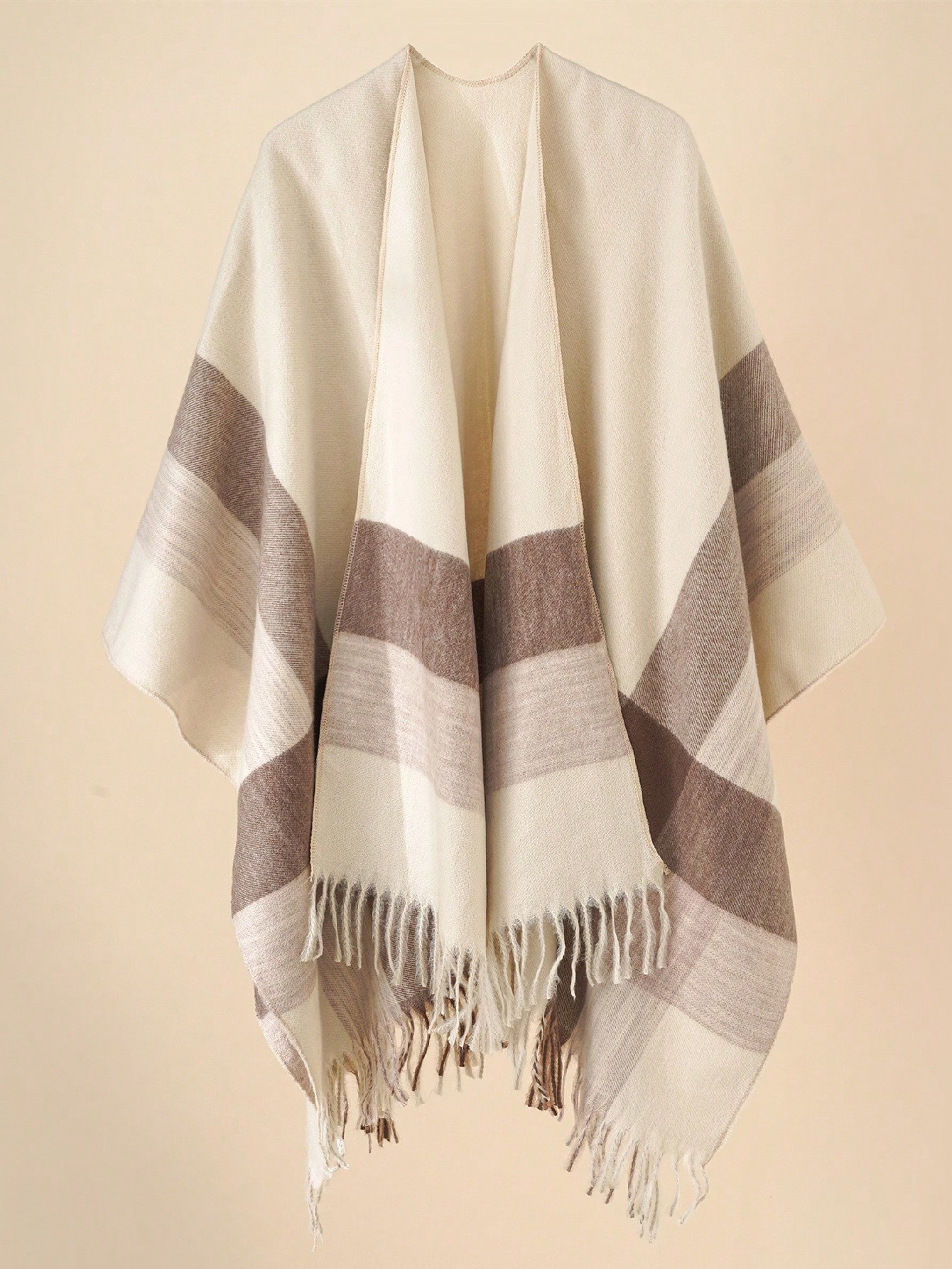 1pc Women's Plaid Warm Shawl Coat, Suitable For Daily Use Accessories Women | SHEIN