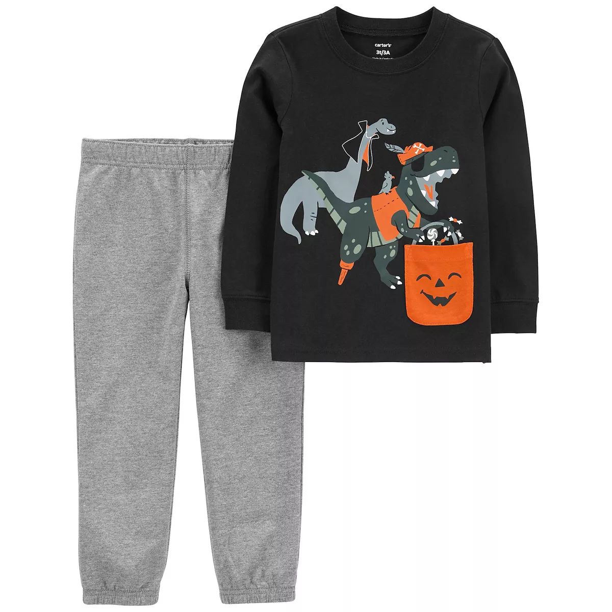 Baby Boy Carter's Halloween Trick-or-Treating Dinos Graphic Sweatshirt & Jogger Pants Set | Kohl's